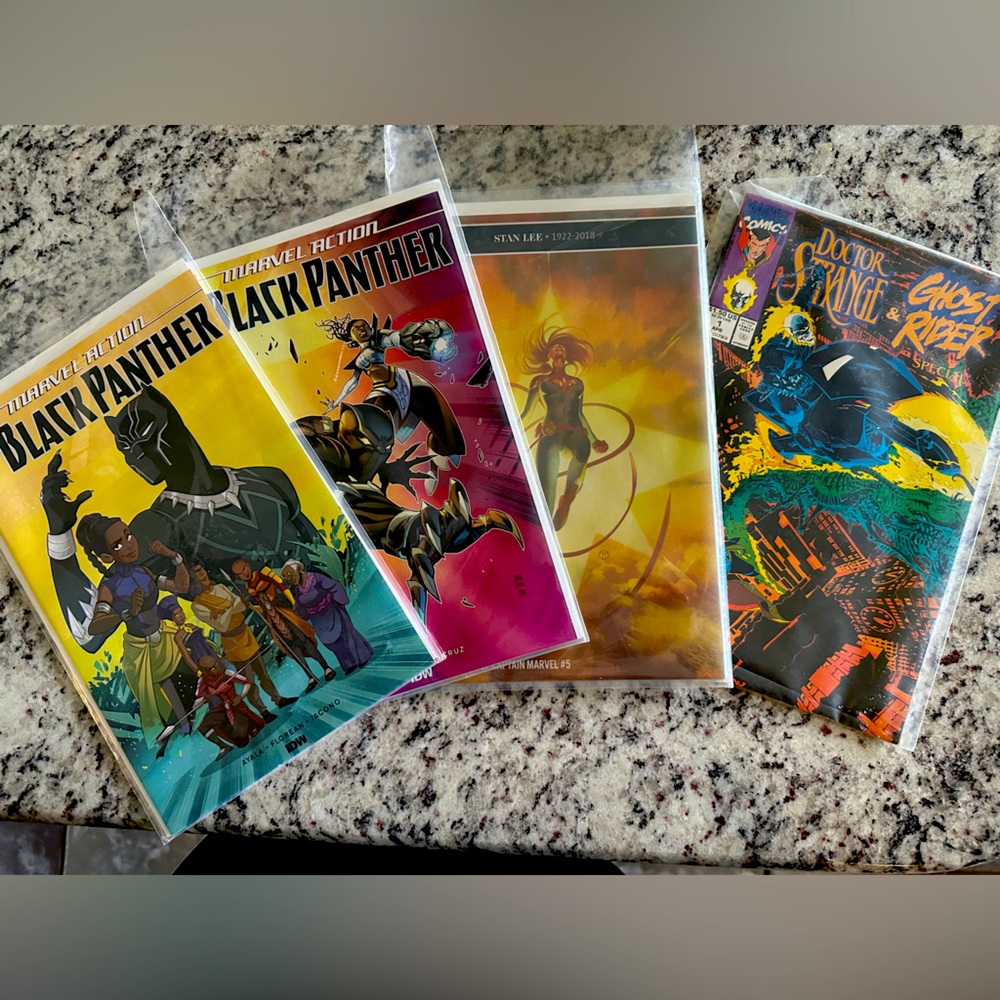 4 Marvel Comic Books in NWOT – Black Panther, Doctor Strange, Captain Marvel